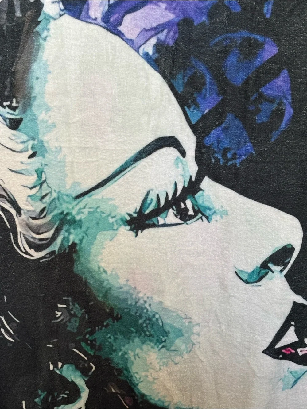 NEW  “Love is in the Air” Frankenstein & his lovely Bride!  Goth Fleece/Blanket